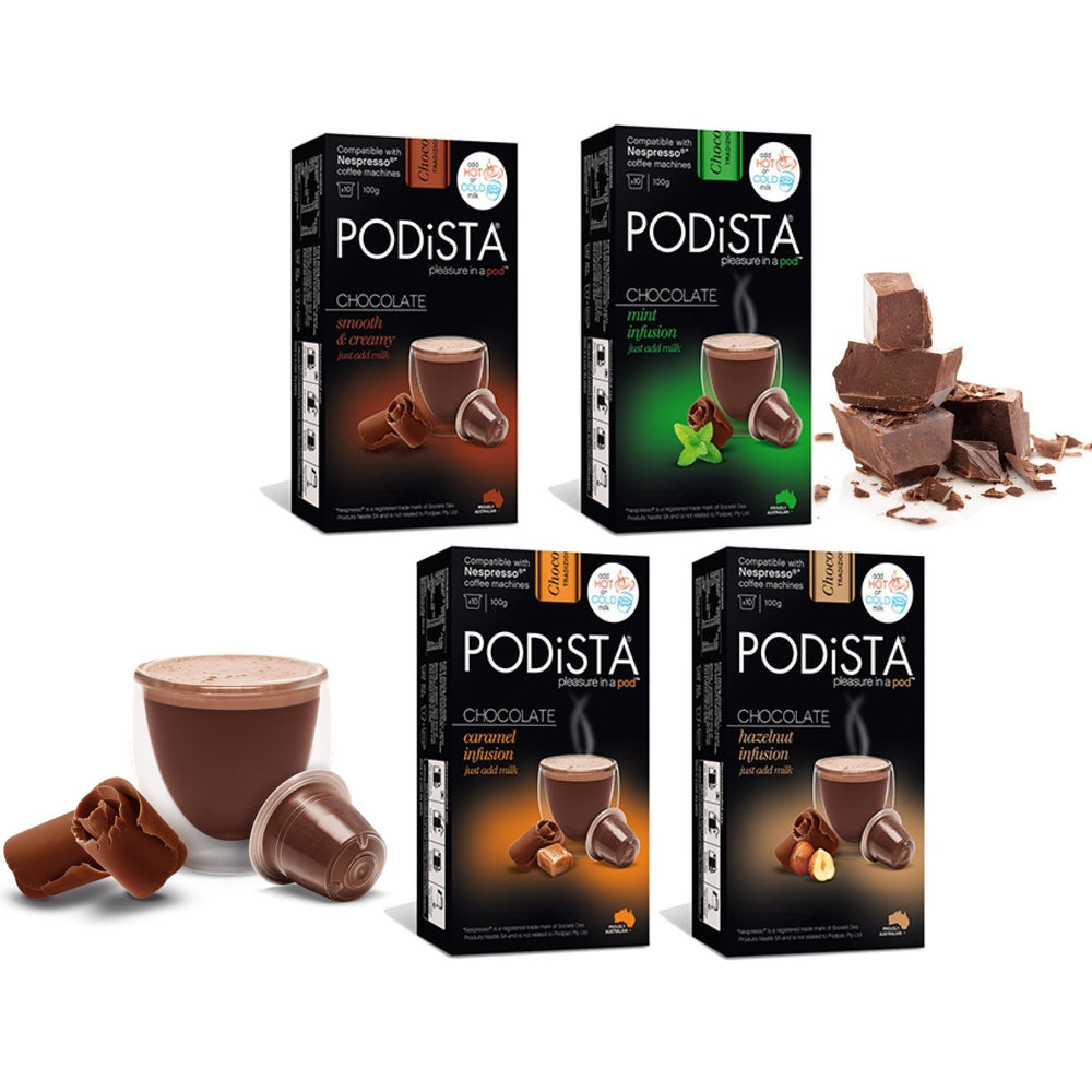 Image of PODiSTA Hot Chocolate Variety Pack Nespresso Original Line Capsules - 60 Pack