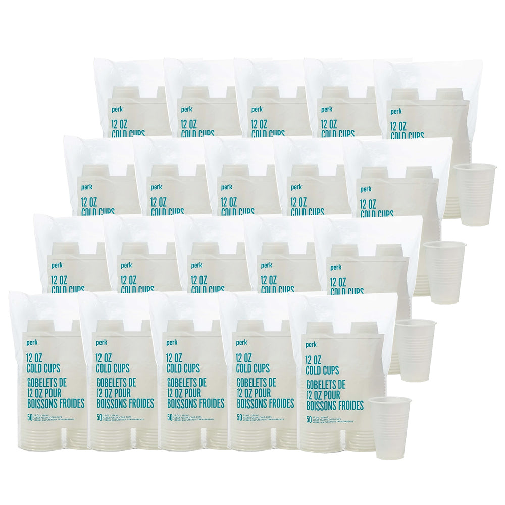 Image of Perk Plastic Cold Cups - 12 oz. - 1000 Pack