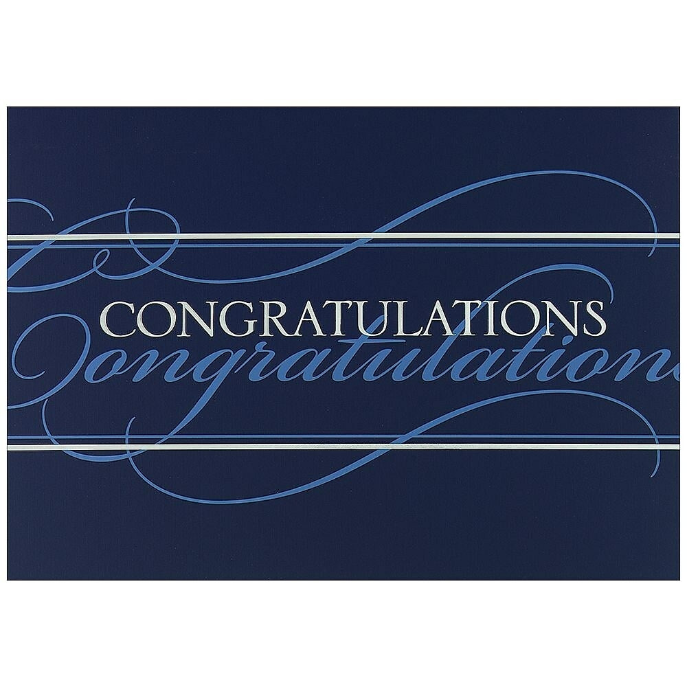 Image of JAM Paper Blank Congratulations Cards Set, Blue Congratulations, 25/Pack (526BG421WB)