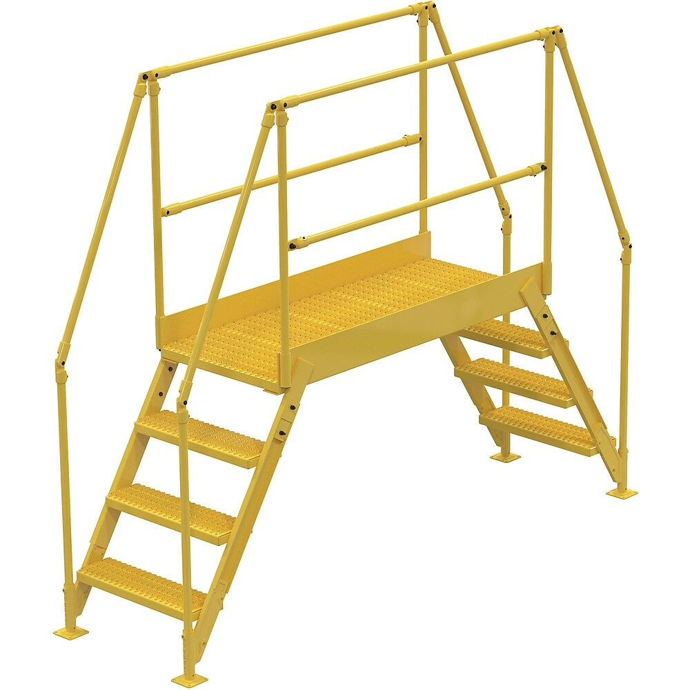 Image of Vestil Crossover Ladder, Platform Height: 40", Overall Span: 91 " (COL-4-36-33), Yellow