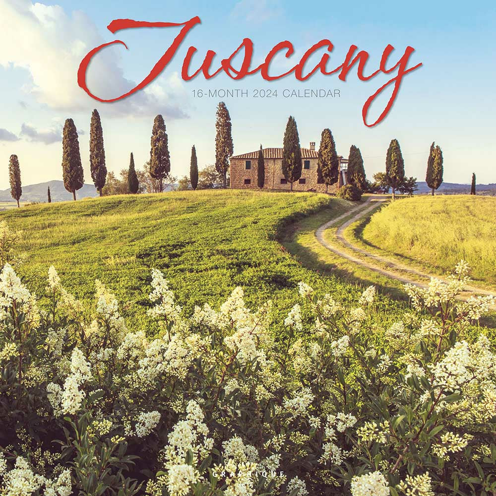 Image of Graphique de France 2024 Tuscany Monthly Square Wall Calendar - 12" x 12" - Assorted - English