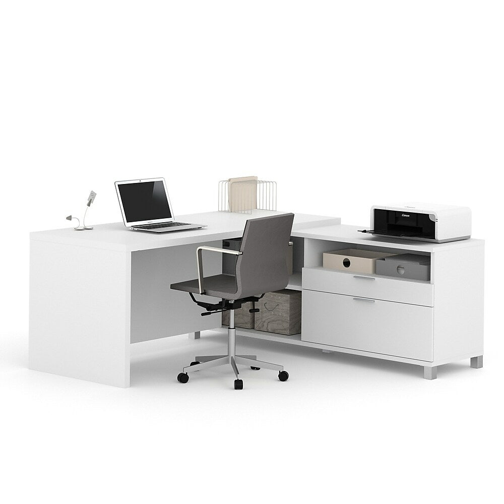 Image of Bestar Pro-Linea L-Desk, White (120863-17)