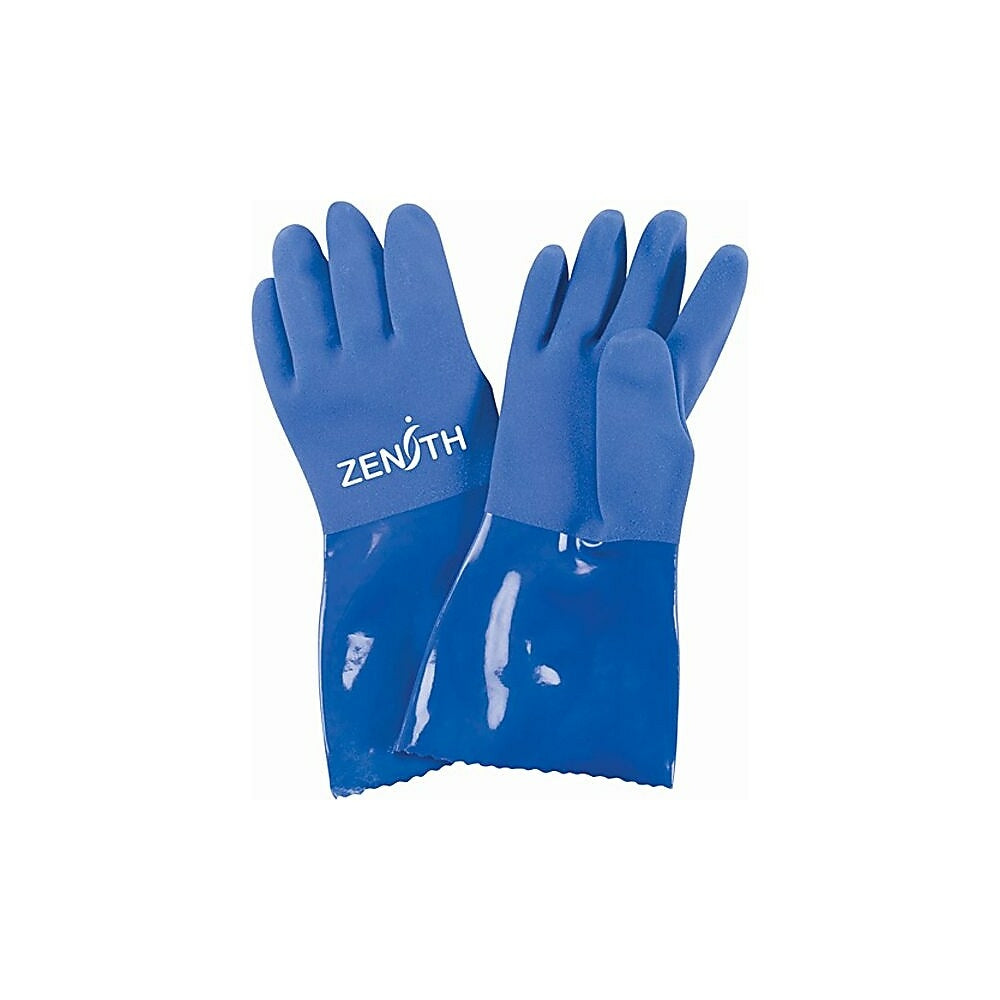 Image of Zenith Safety Ultra Flexible Gloves, Size Large/9, 12" L, Pvc, Interlock Inner Lining, 45-Mil, 24 Pack
