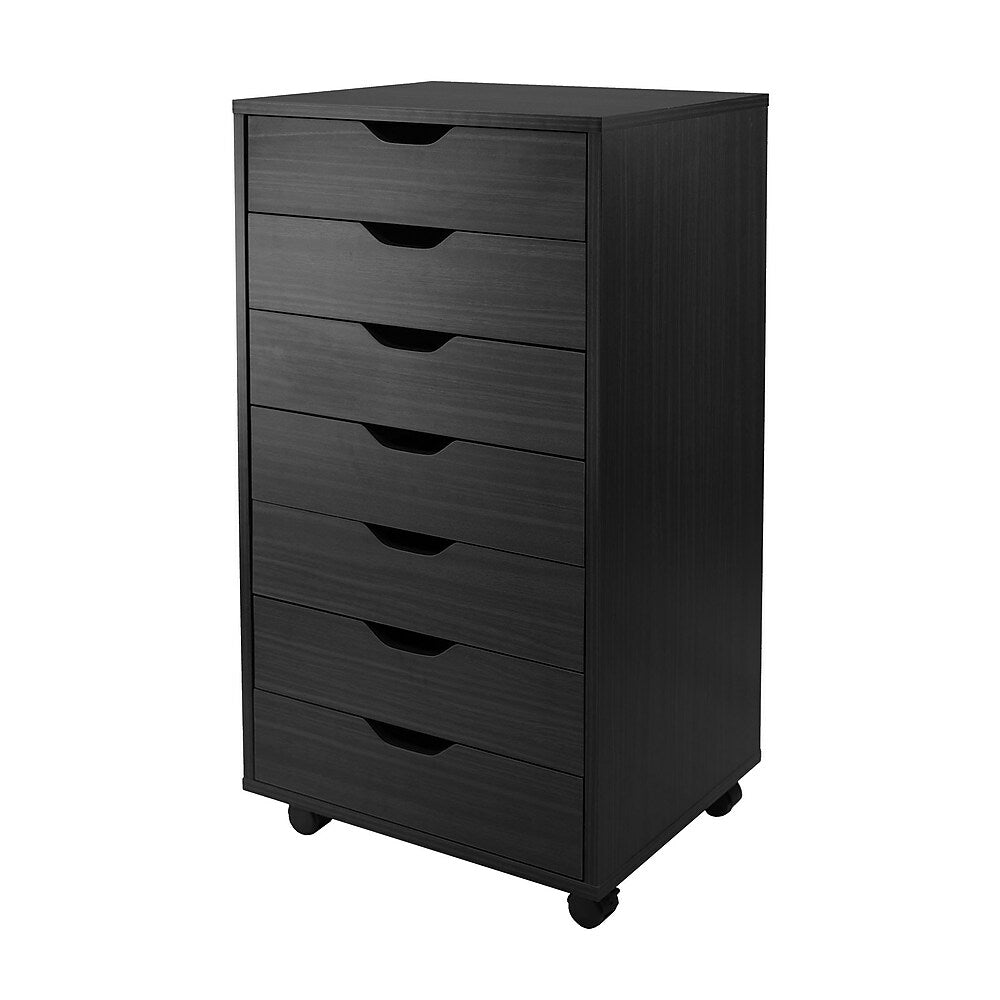 Image of Winsome Halifax Cabinet for Closet / Office, 7 Drawers, Black