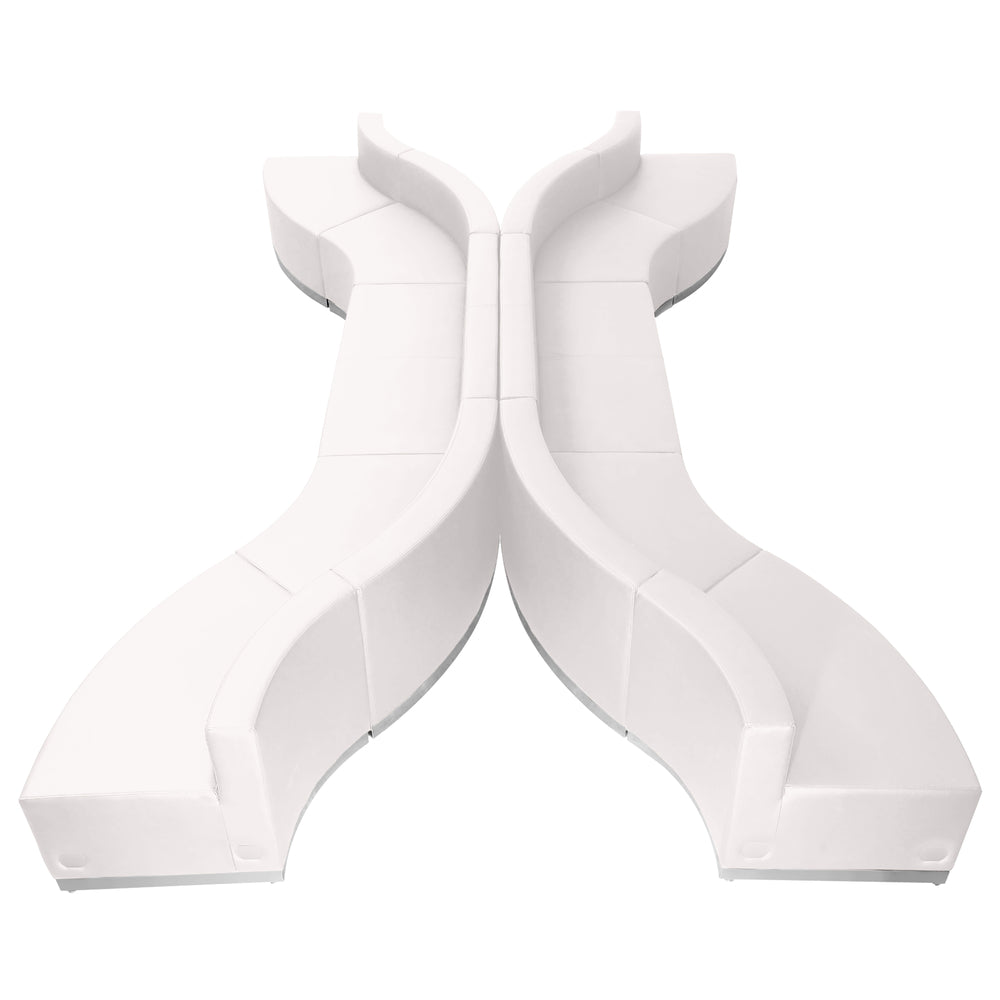 Image of Flash Furniture HERCULES Alon Melrose LeatherSoft Reception Configuration - 10 Pieces - White