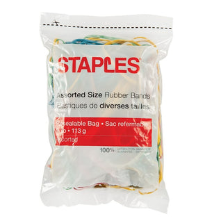 Staples Economy Rubber Bands - Assorted Size and Colour
