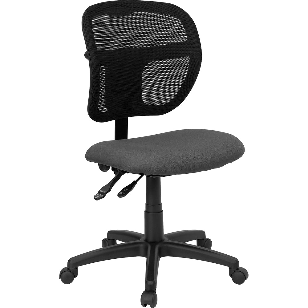 Image of Flash Furniture Mid-Back Mesh Swivel Task Office Chair with Back Height Adjustment - Grey