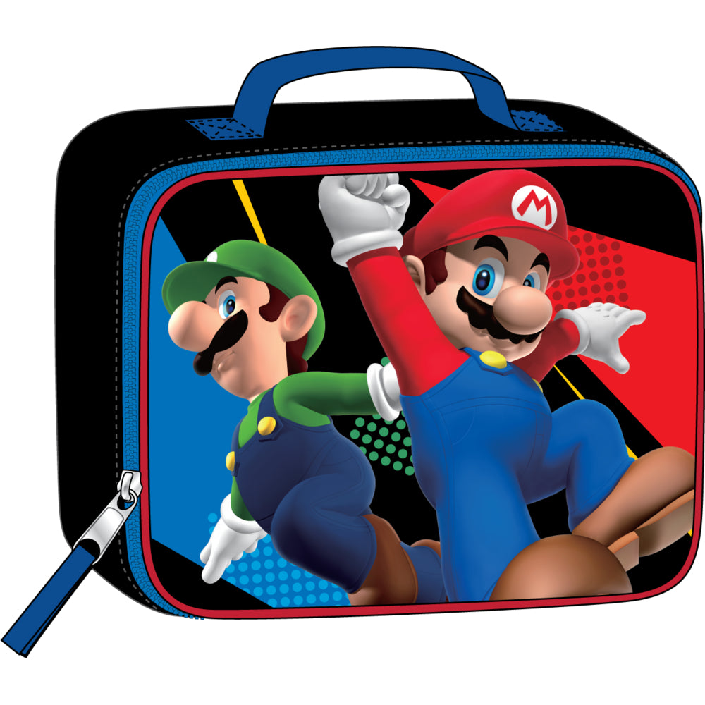 Image of Bioworld Super Mario Lunch Bag - Black/Blue, Multicolour