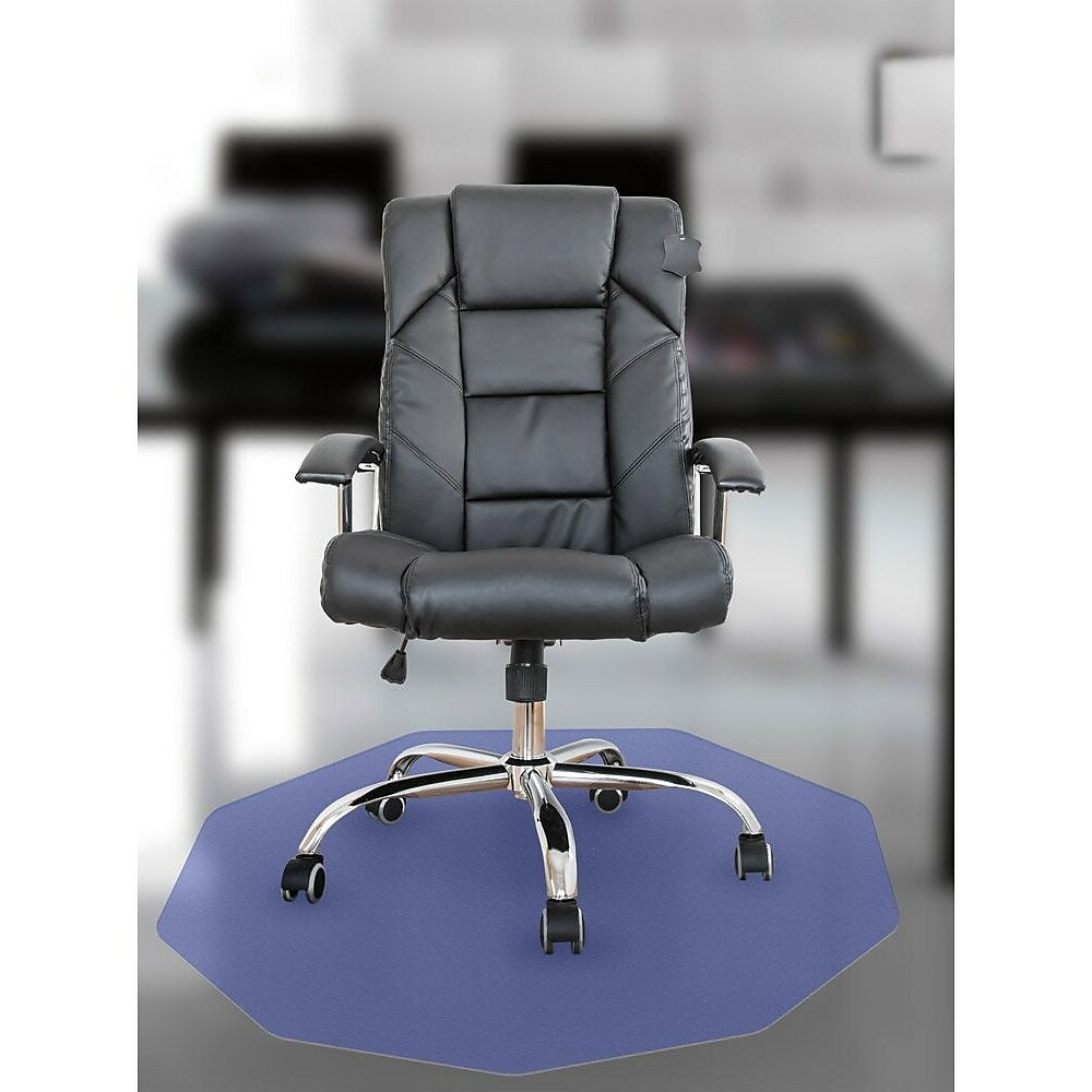Image of Floortex 9MatBrite Ultimat Hard Floor Chair Mat, 38" x 39, Cobalt Blue