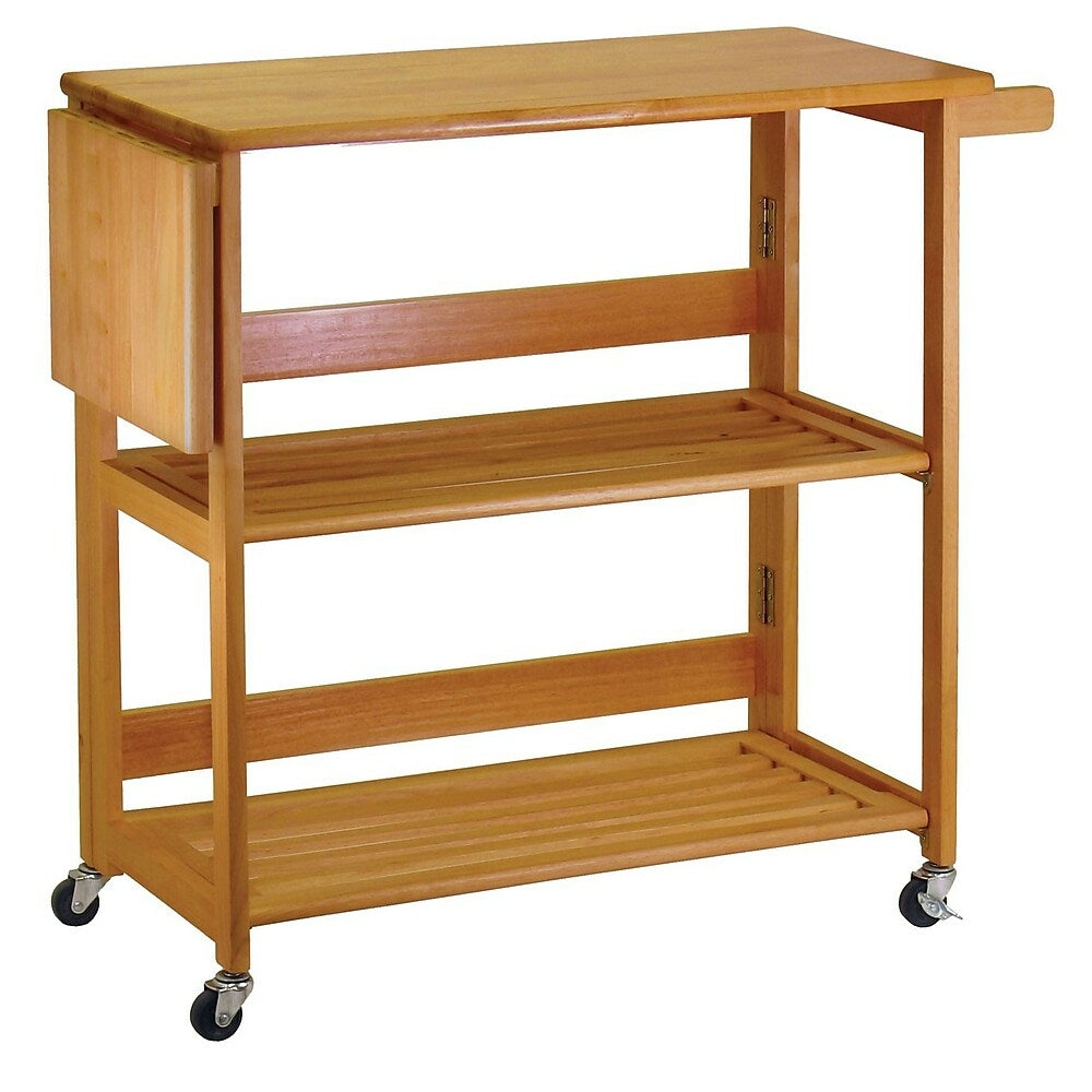 Image of Winsome Foldable Wood Kitchen Cart, Light Oak (34137)