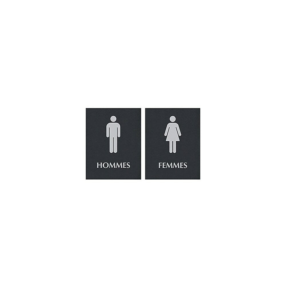 Image of Headline Sign Century Series ADA Signs, Men/Women Combo Pack, French (Hommes/Femmes)