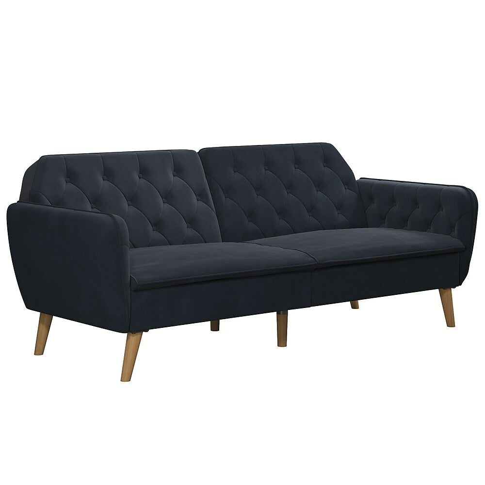 Image of Novogratz Tallulah Memory Foam Futon, Blue Velvet