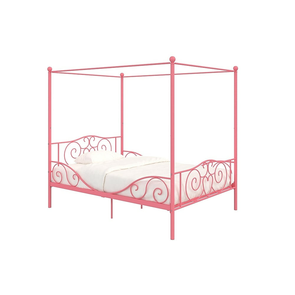 Image of DHP Canopy Metal Bed - Full Size Frame - Pink