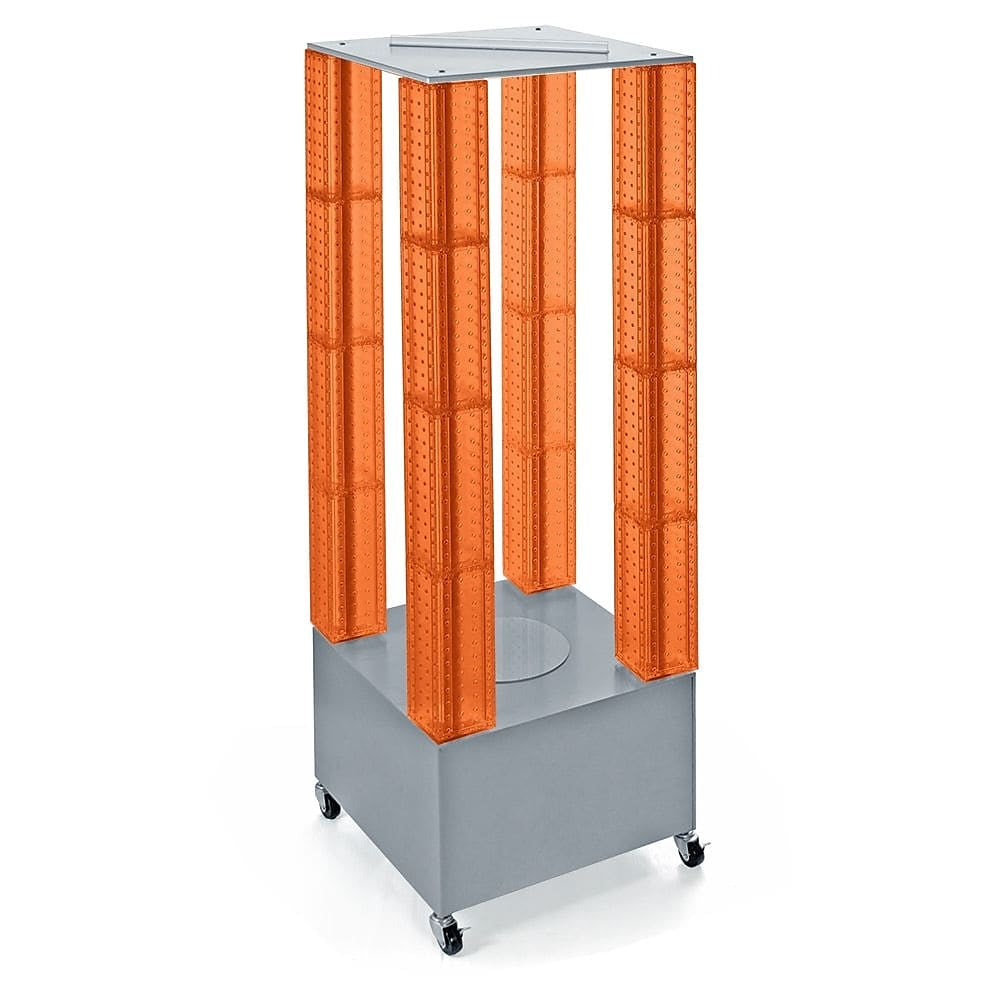 Image of Azar Displays 64" Pegboard Four Tower Display, Orange (700228-ORG)