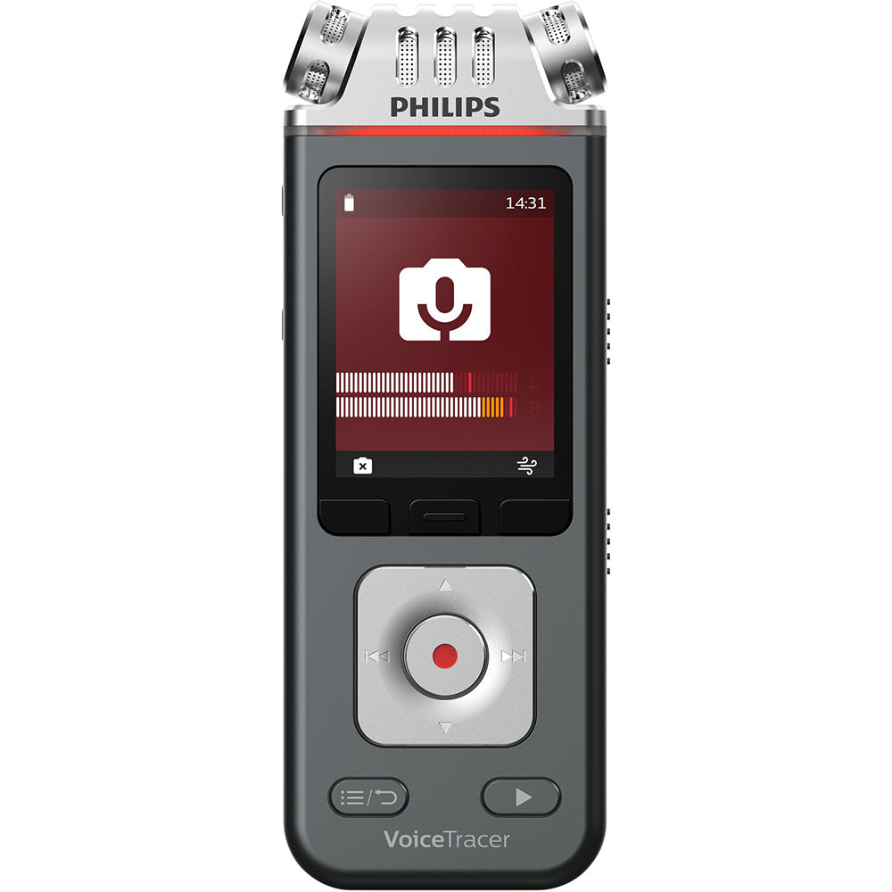 Image of Philips VoiceTracer Audio Recorder - 8 GBmicroSD Supported - 2" LCD - MP3, WAV, WMA - Headphone - 2147 Hours Rec. Time (DVT7110)