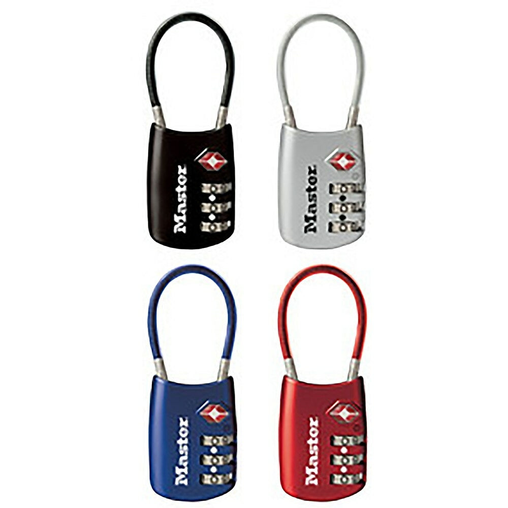 Image of Master Lock Set Your Own Combination TSA-Accepted Looped Cable Lock, Assorted Colours