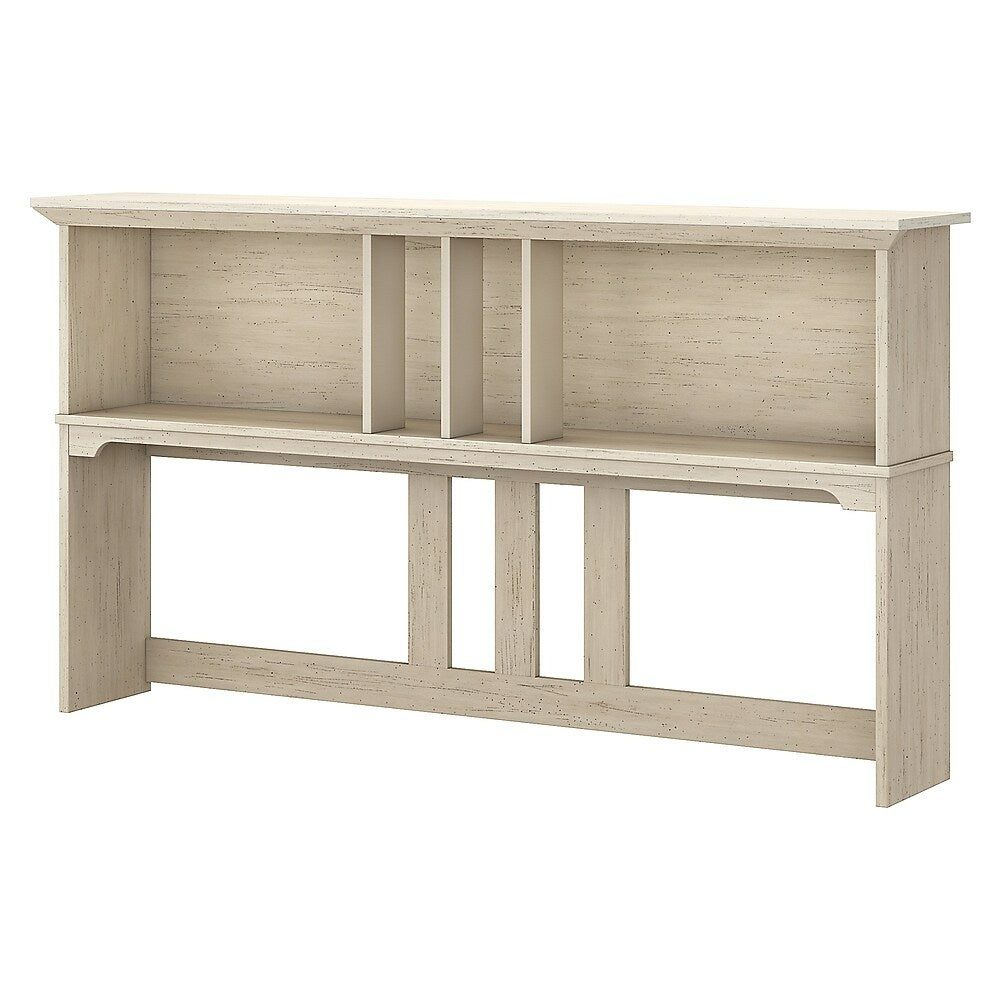 Image of Bush Furniture Salinas 60W Hutch for L Shaped Desk, Antique White (SAH160AW-03)