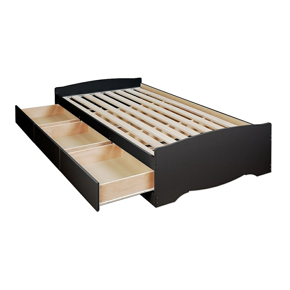 Image of Prepac Twin Mate's Platform Storage Bed With 3 Drawers - Black