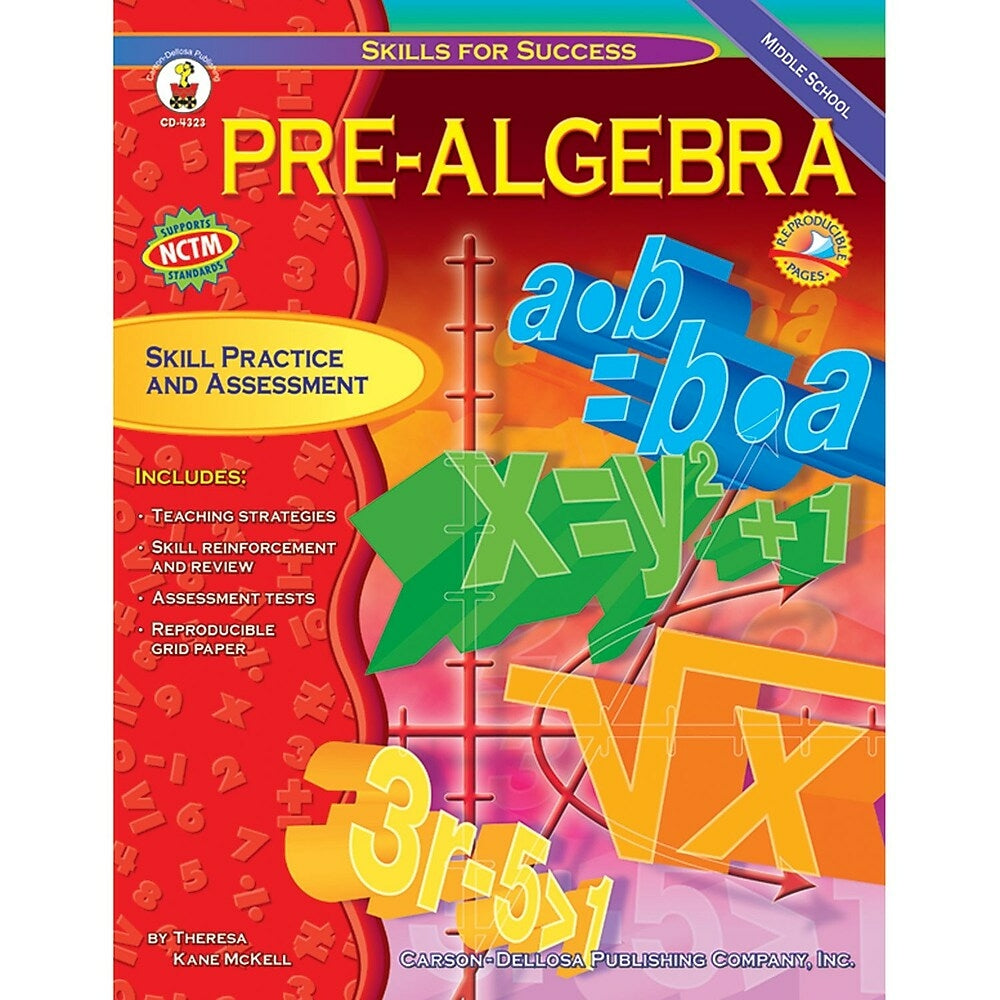 Image of Carson Dellosa Skills For Success Pre-Algebra Resource Book (CD-4323) - Grade 6 - 8