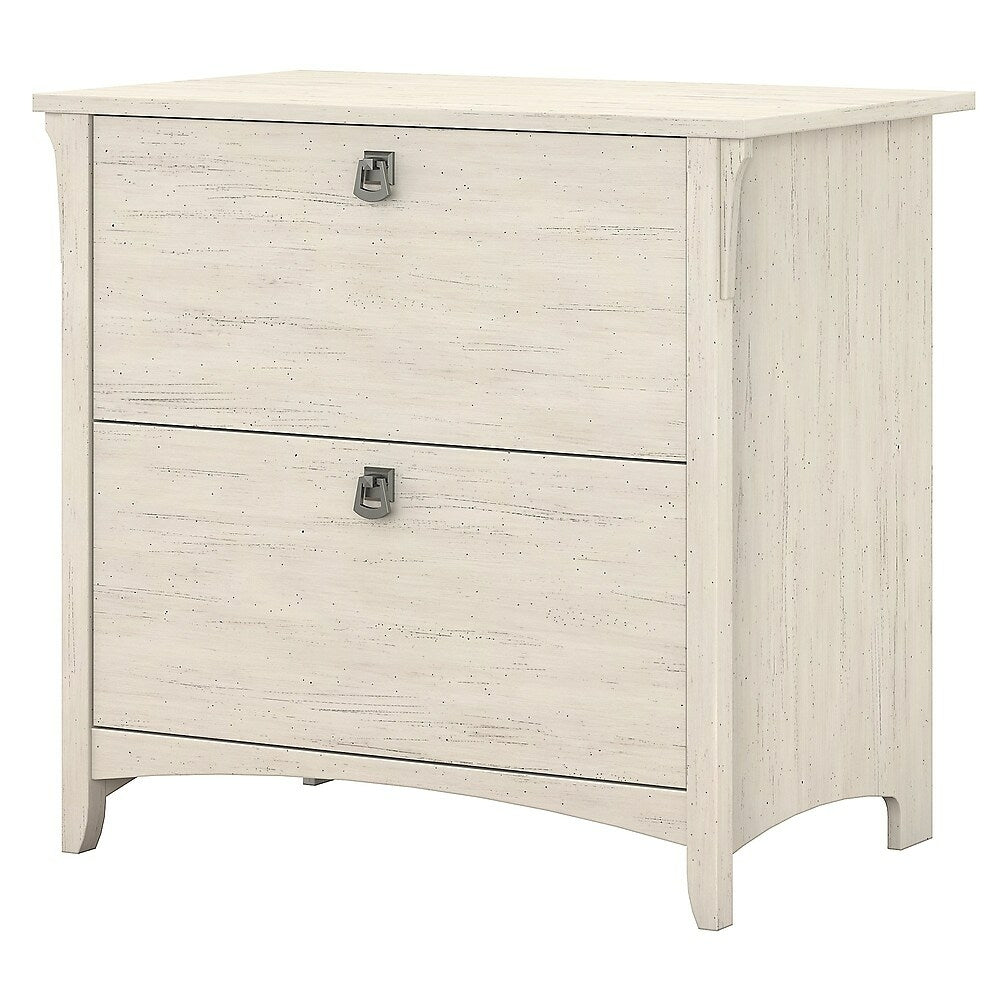 Image of Bush Furniture Salinas Lateral File Cabinet, Antique White (SAF132AW-03)