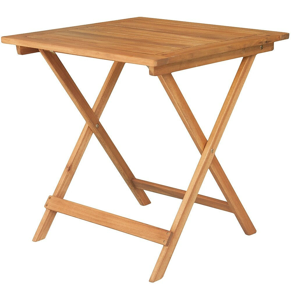 Image of Cathay Importers Acacia Square Folding Dining Table, 29.5"H x 27.5"W x 27.5"D , Natural