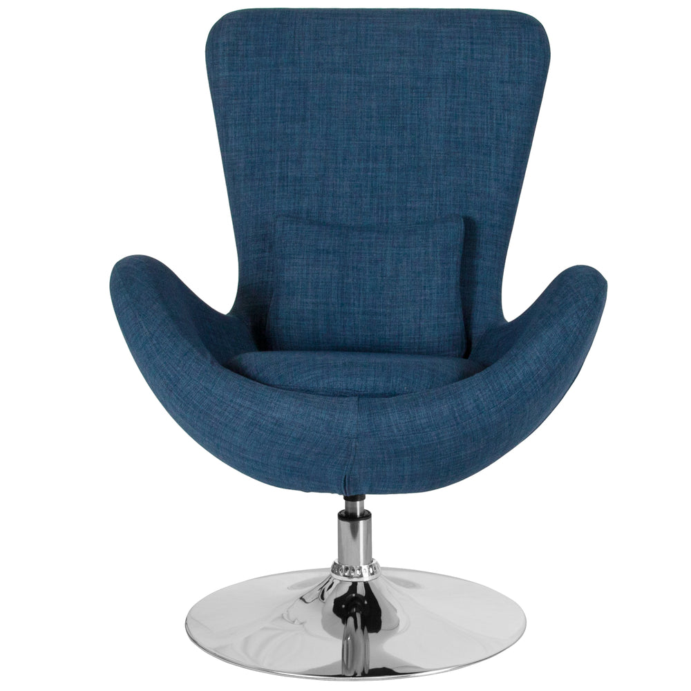 Image of Flash Furniture Egg Series Fabric Side Reception Chair - Blue
