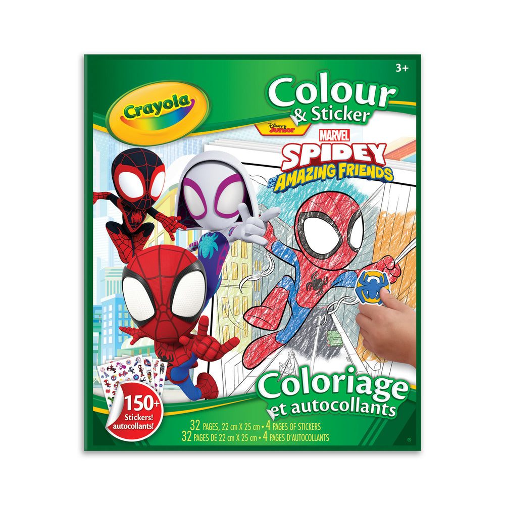 Image of Crayola Colour & Sticker Book - Spidey & Friends