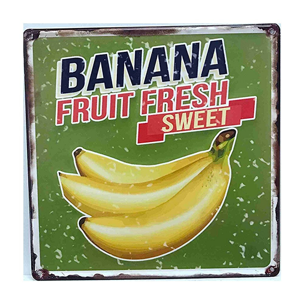Image of Sign-A-Tology 3D Vintage Metal Sign - 12" x 12" - Fresh Banana