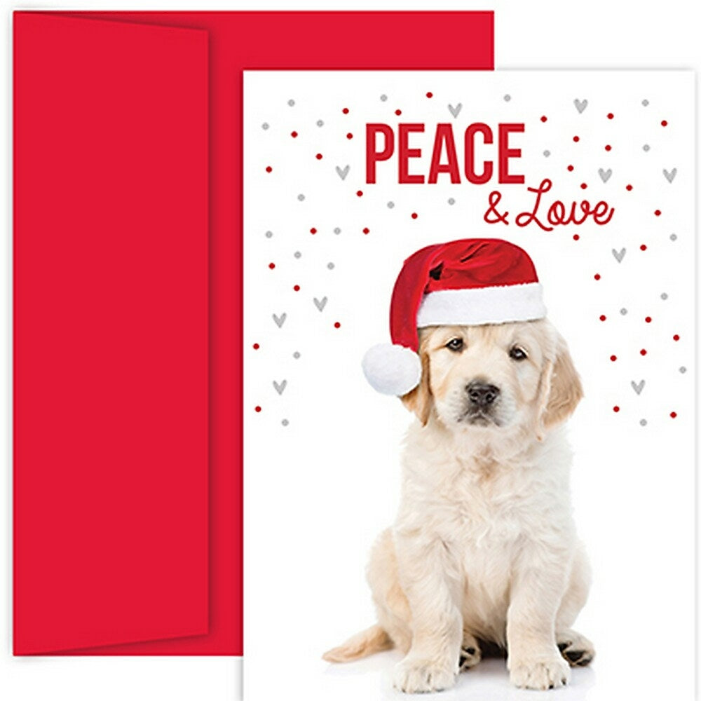 Image of JAM Paper Blank Christmas Cards Set with Matching Envelopes, Christmas Lab, 18 Pack