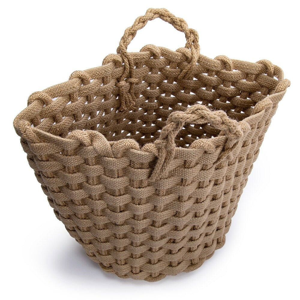 Image of Truu Design Chunky Braided Jute Storage Basket, 11.75 x 11.75 inches, Beige