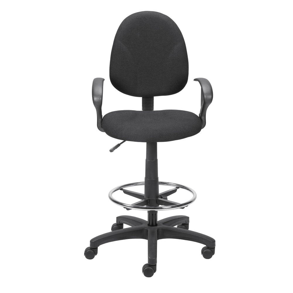 Image of Staples Extended Height Stool with Arms, Black