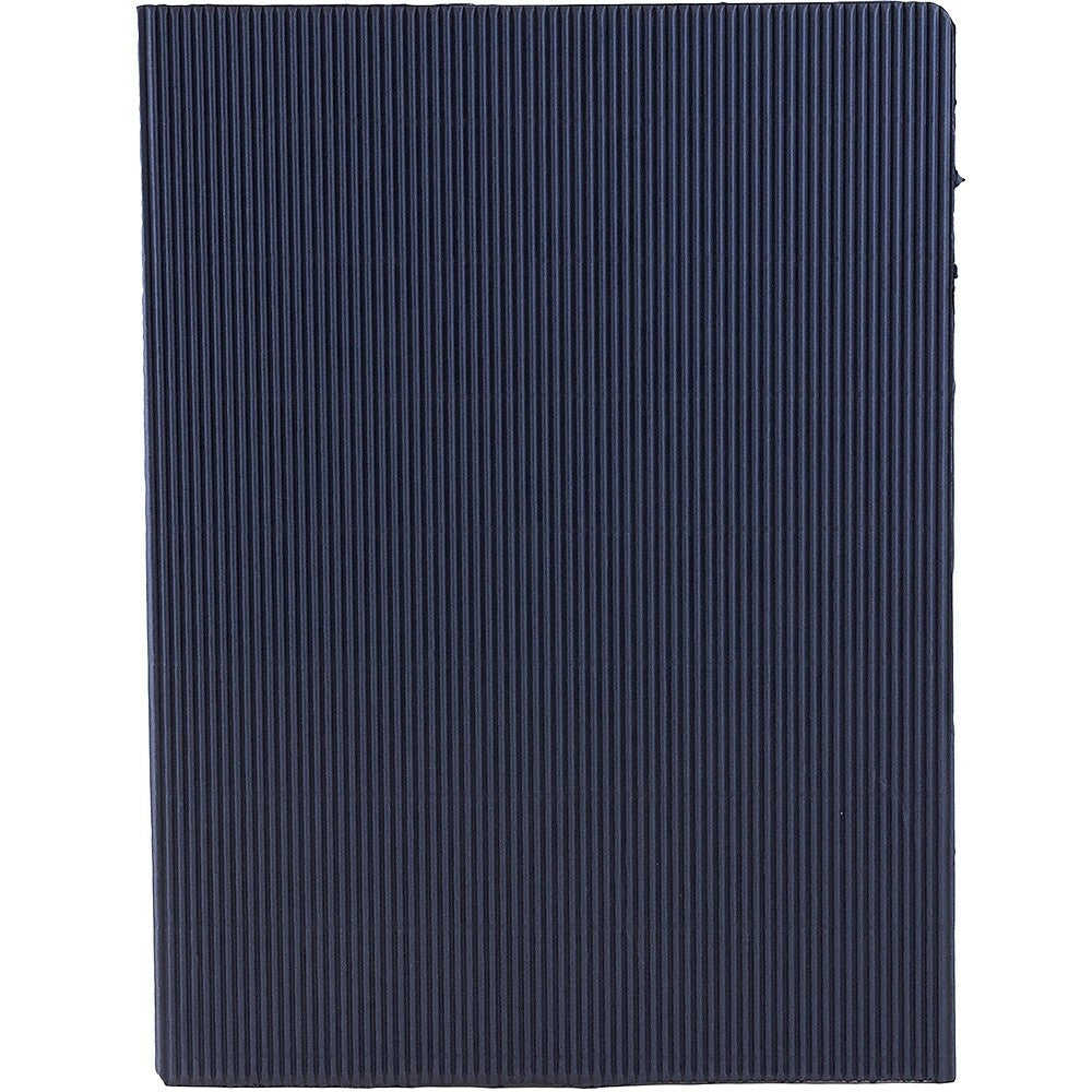 Image of JAM Paper Corrugated Fluted Folder, Navy Blue, 12 Pack (87496dg)