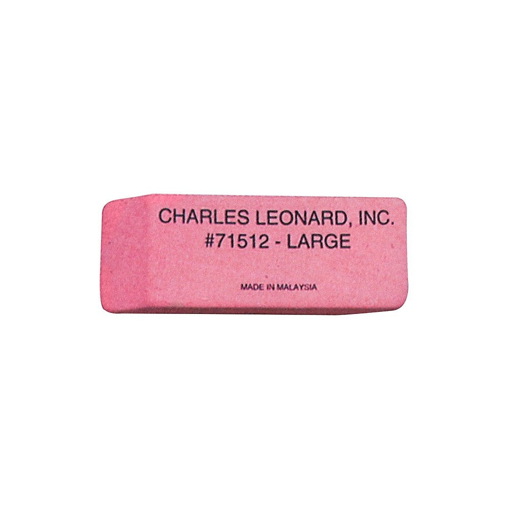 Image of Charles Leonard Synthetic Large Economy Wedge Eraser, Pink, 36 Pack, 12 Pack