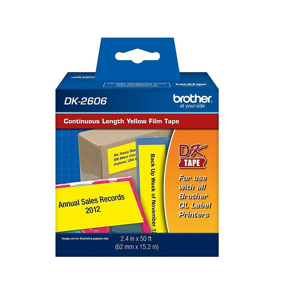 Image of Brother Continuous Film Tape, 2.4", Yellow, DK2606