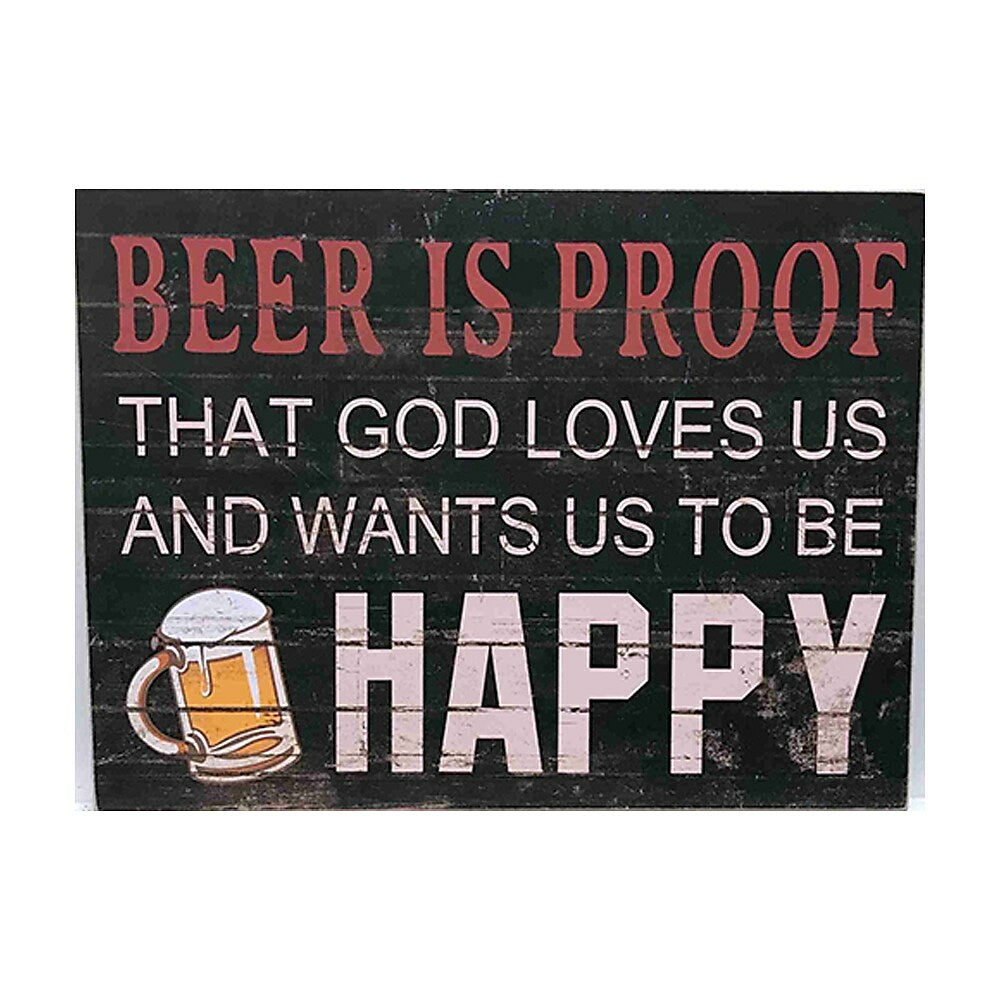 Image of Sign-A-Tology Beer Proof Vintage Wooden Sign - 16" x 12"