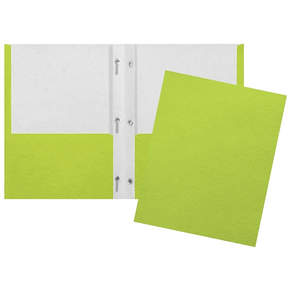 Image of Staples Twin Pocket & Prong Portfolio - Lime Green