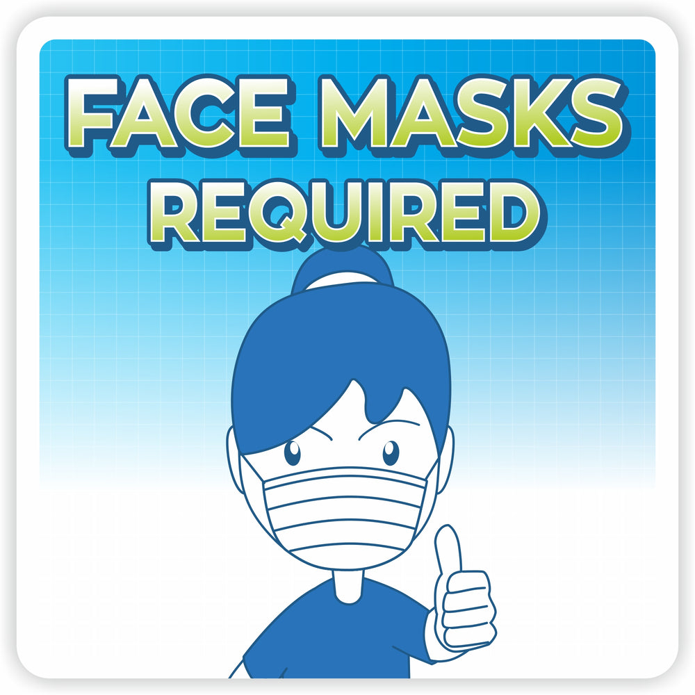 Image of Eddie's Vinyl Face "Mask Required" Social Distancing Decal - 7.5" x 7.5"