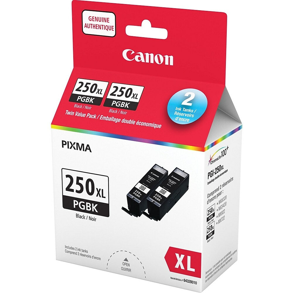 Image of Canon PGI-250XL Black Ink Tank, Twin Pack, 2 Pack