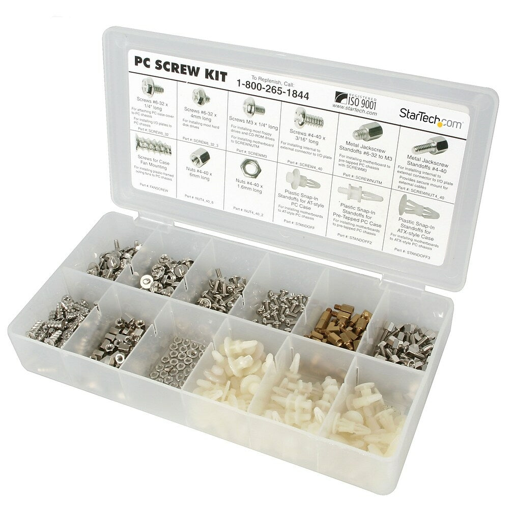 Image of StarTech Deluxe Assortment PC Screw Kit, Screw Nuts and Standoffs