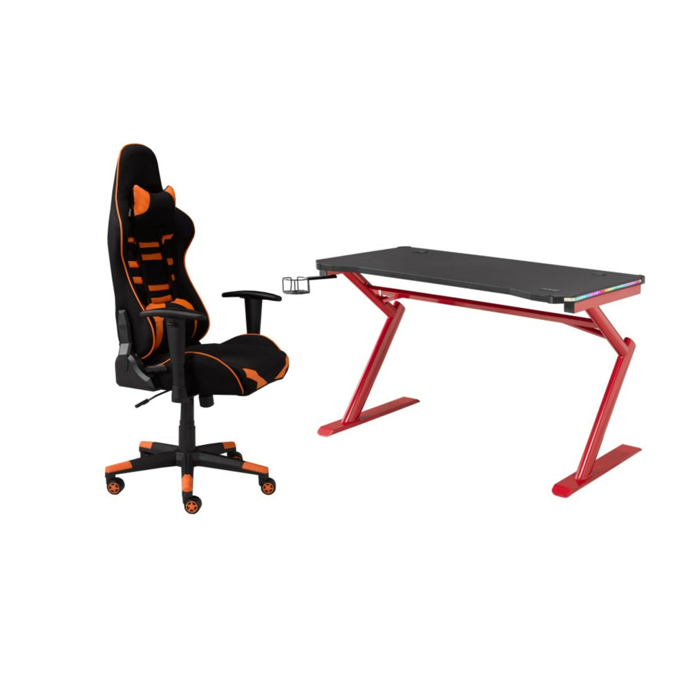 Image of Brassex Carla Gaming Chair & Desk Set - Black