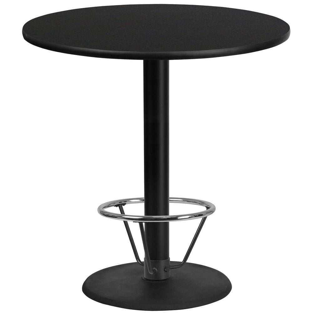 Image of Flash Furniture Laminate 42" Round Base Round Table, Black (XURD42BKTR24B4F)