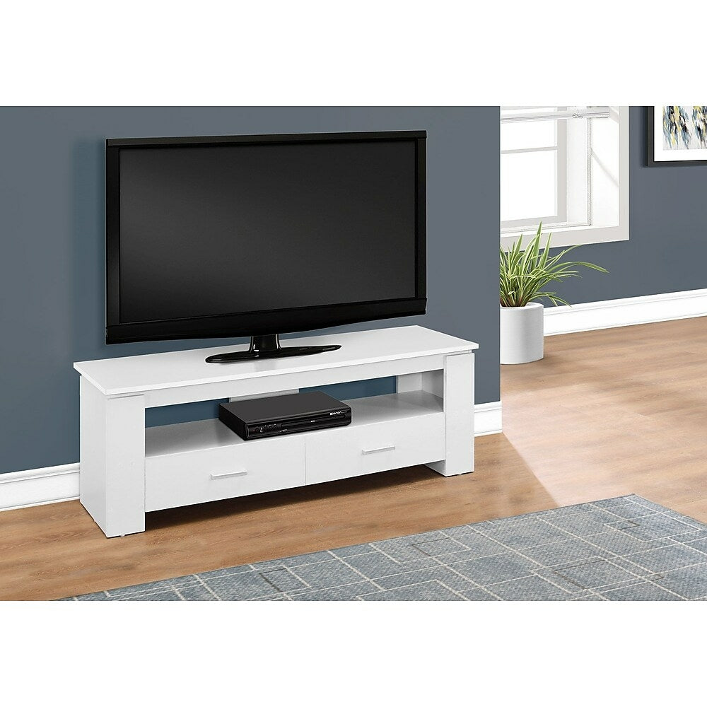 Image of Monarch Specialties - 2601 Tv Stand - 48 Inch - Console - Storage Drawers - Living Room - Bedroom - Laminate - White