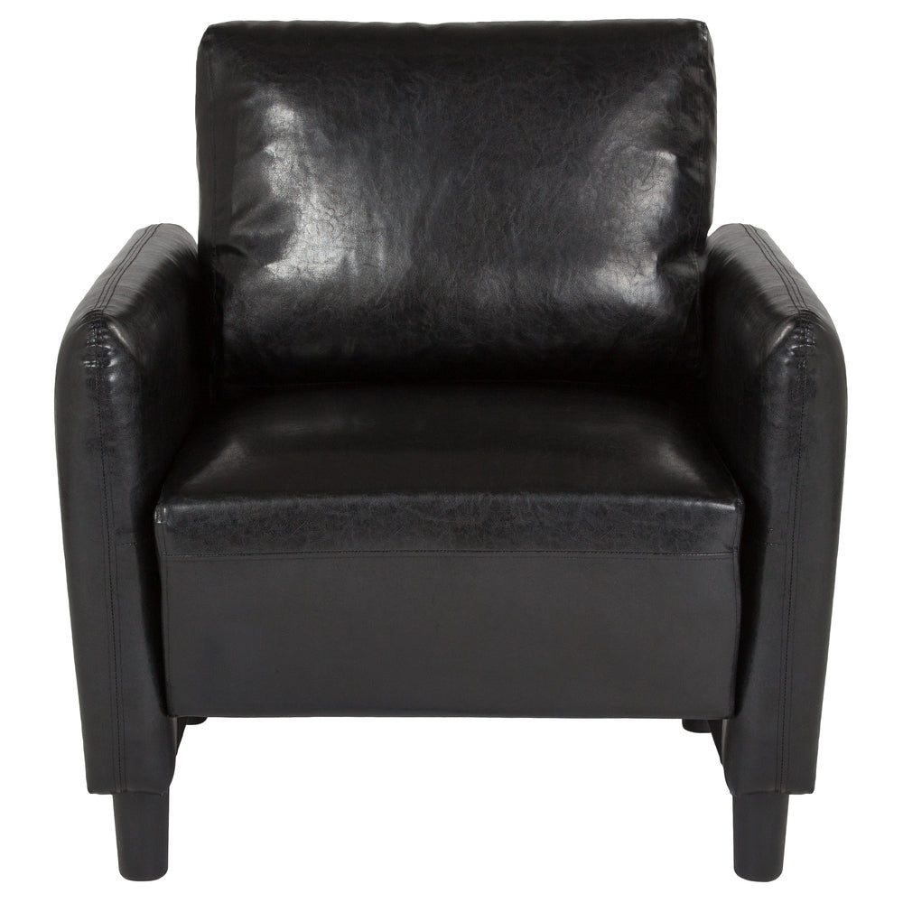 Image of Flash Furniture Candler Park Upholstered Chair - Black Leather