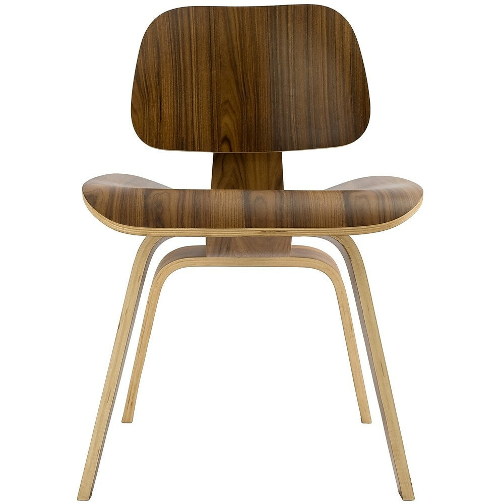 Image of Nicer Furniture Eames Inspired DCW Modern Dining Chair Side Chair, Walnut, Brown