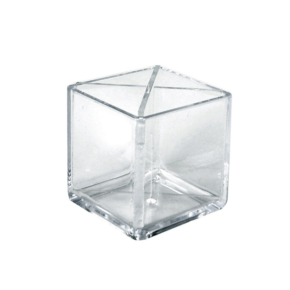 Image of Azar Cube Pencil Holder With Divider, 5" x 5" x 5", 2 Pack (556358)