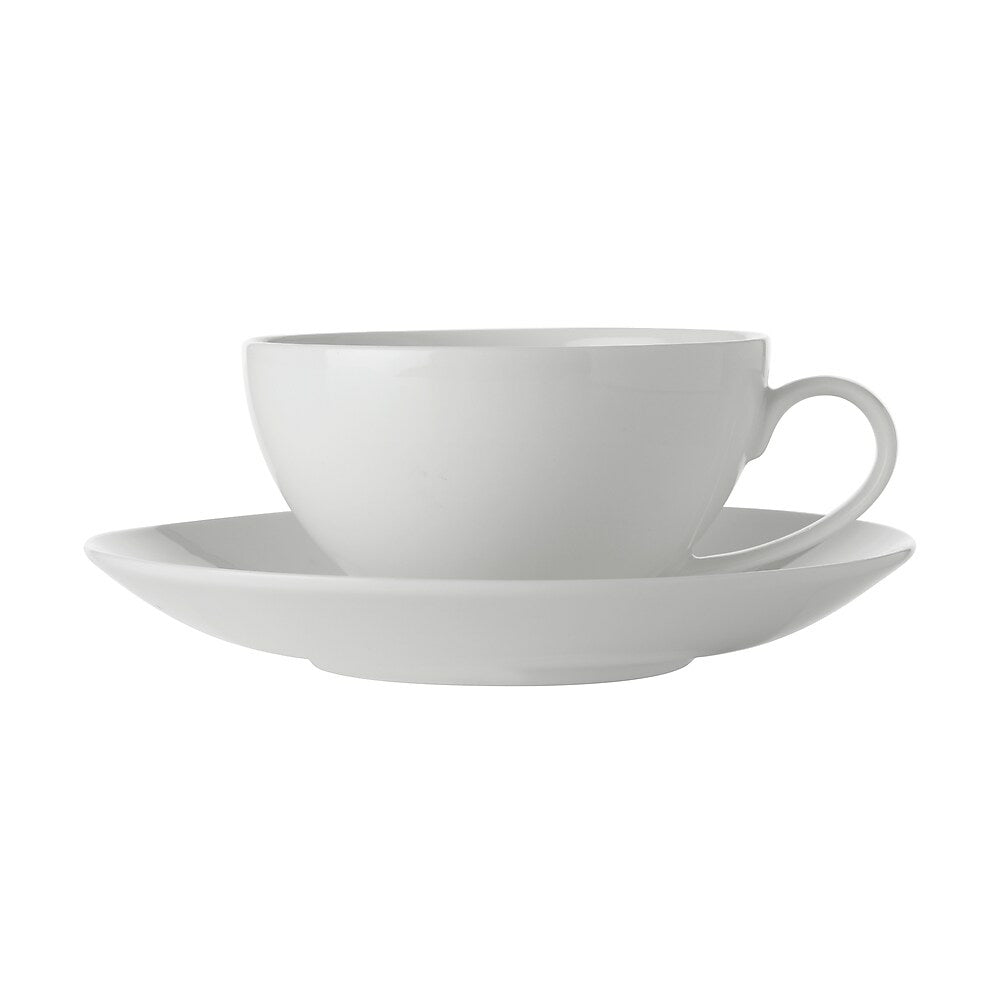 Image of Maxwell & Williams Basic White Coupe Cup & Saucer, 4 Pack