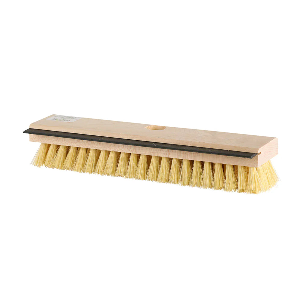 Image of Globe Commercial Products 12" Deck Scrub Head with Squeegee - Natural Fiber - 6 Pack, Beige_75585