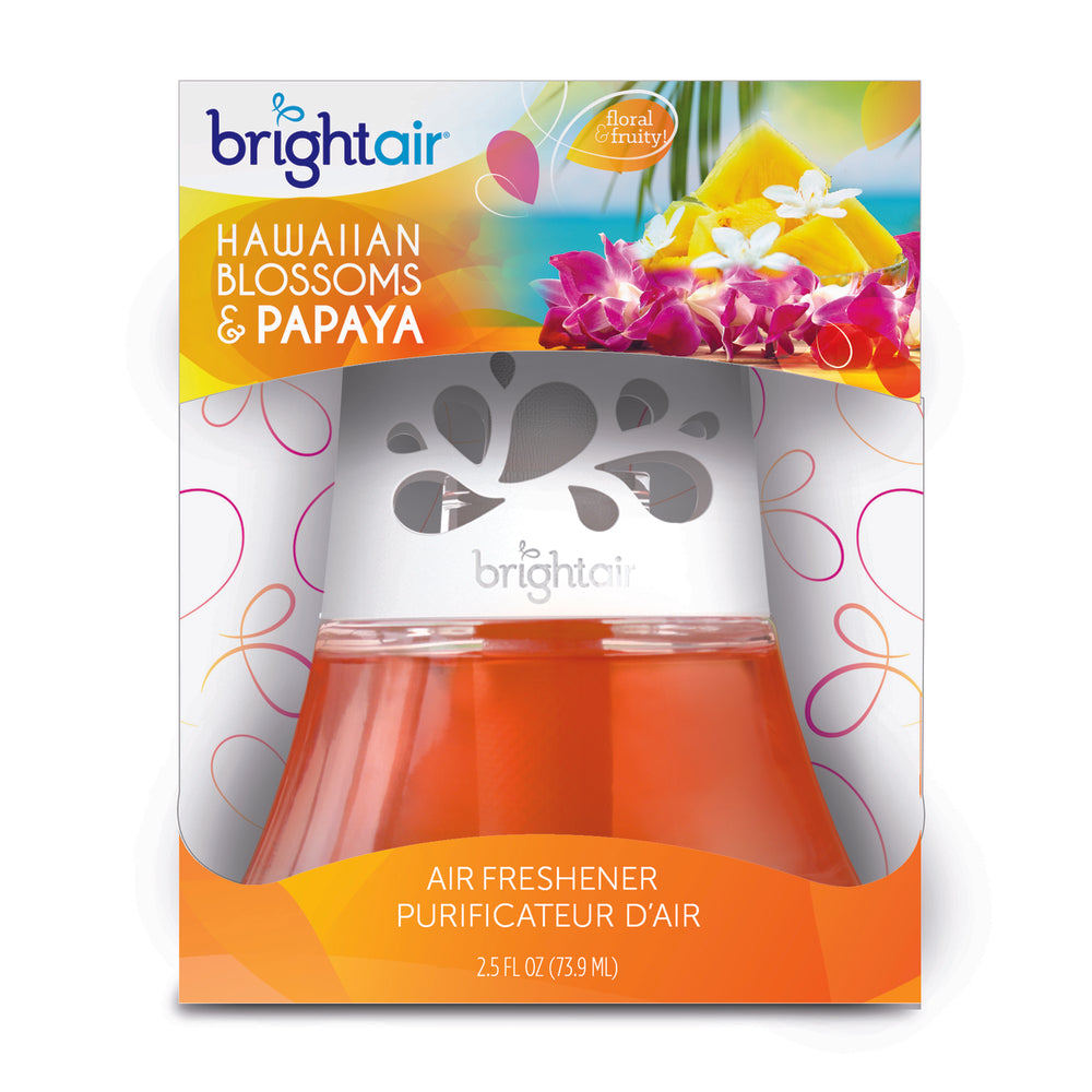 Image of Bright Air Scented Oil Air Freshener, Hawaiian Blossoms & Papaya Scent, Orange