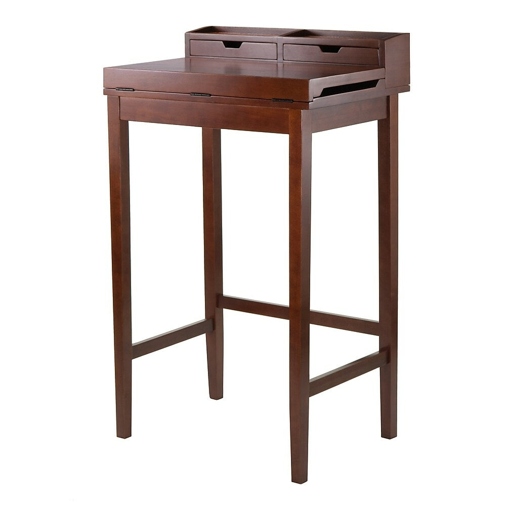 Image of Winsome Brighton High Desk with 2 Drawers, Brown