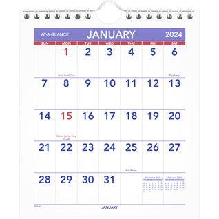 Agenda mensuel 16 mois (2024) 9-1 / 4 x 7-1 / 4 po